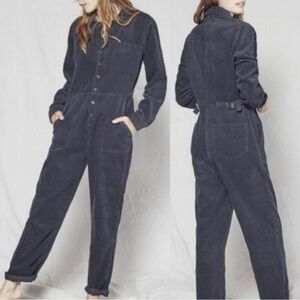 OUTERKNOWN Cotton/Hemp Corduroy Boiler Jumpsuit sz M - Distressed Black